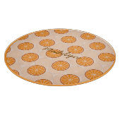 Personalized name fruit orang &brown Cutting Board Snijplank (Hoek)