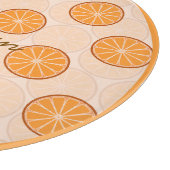 Personalized name fruit orang &brown Cutting Board Snijplank (Hoek)