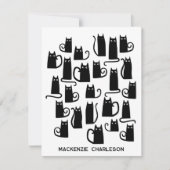Personalized Name Fun Black Cat Notitiekaartje (Voorkant)