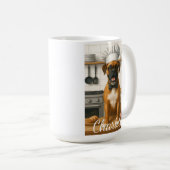 Personalized Name Funny Boxer Dog Loving Chef Koffiemok (Voorkant rechts)
