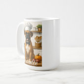 Personalized Name Funny Boxer Dog Loving Chef Koffiemok (Voorkant links)