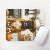 Personalized Name Funny Boxer Dog Loving Chef Muismat (Met muis)