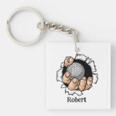 Personalized name Funny golf ball Sleutelhanger (voorkant)
