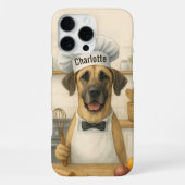 Personalized Name Funny Great Dane Dog Chef iPhone Hoesje (Achterkant)