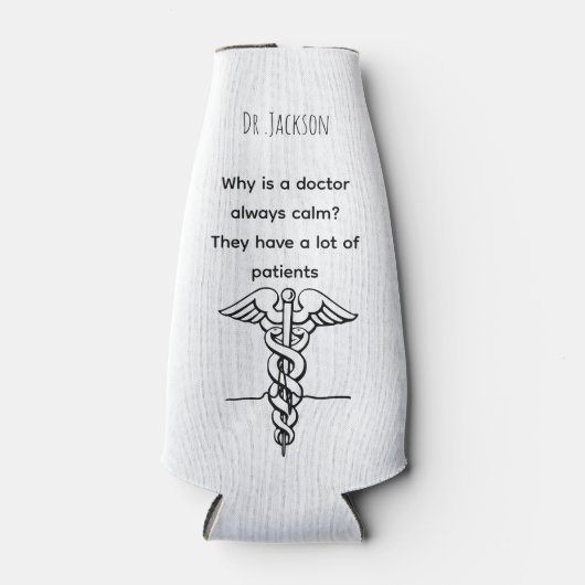 Personalized Name  funny  puns minimalist doctor Flesjeskoeler (Voorkant)