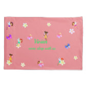 Personalized Name Girls Fairies Pillowcase Kussensloop (Achterkant)