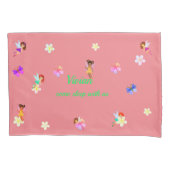 Personalized Name Girls Fairies Pillowcase Kussensloop (Voorkant)