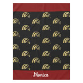 Personalized name gold rainbow and black tafelkleed (Voorkant)