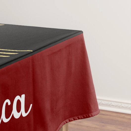 Personalized name gold rainbow and black tafelkleed (Voorbeeld)