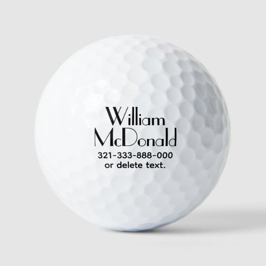 Personalized Name Golf Balls Template ART DECO 7 Golfballen (Voorkant)