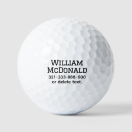 Personalized Name Golf Balls Template COLLEGE 1 Golfballen