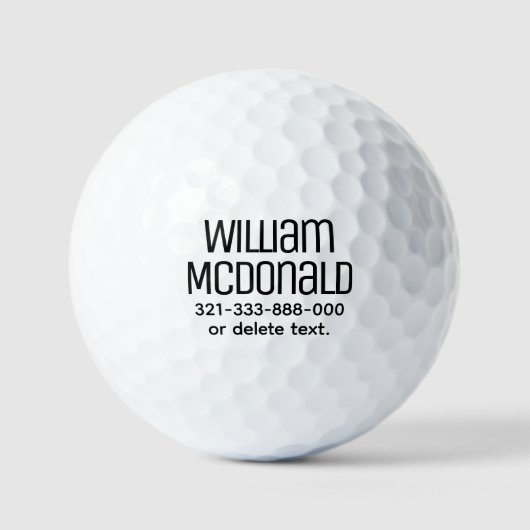 Personalized Name Golf Balls Template DISPLAY 23 Golfballen (Voorkant)