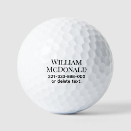 Personalized Name Golf Balls Template DISPLAY 8 Golfballen