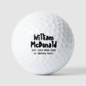 Personalized Name Golf Balls Template FUN RETRO 37 Golfballen (Voorkant)