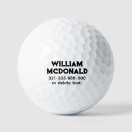 Personalized Name Golf Balls Template VINTAGE 11 Golfballen
