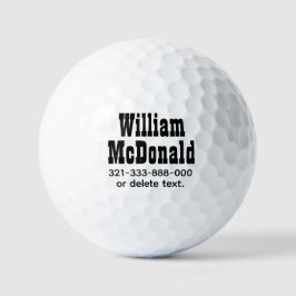 Personalized Name Golf Balls Template VINTAGE 5 Golfballen