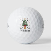 Personalized Name Golf Tree Equipment Christmas  Golfballen (Voorkant)