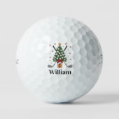 Personalized Name Golf Tree Equipment Christmas  Golfballen (Voorkant)