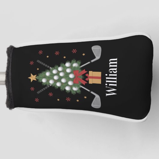 Personalized Name Golf Tree Equipment Christmas Golfheadcover (Voorkant)