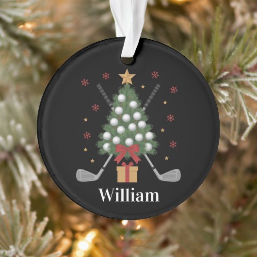 Personalized Name Golf Tree Equipment Christmas  Ornament (Boom)
