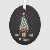 Personalized Name Golf Tree Equipment Christmas  Ornament (voorkant)