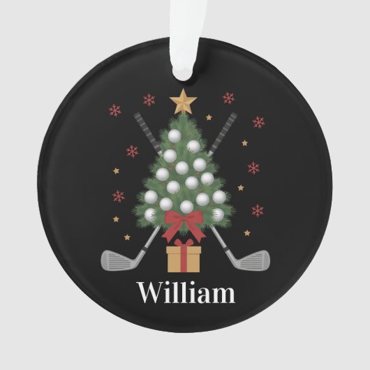 Personalized Name Golf Tree Equipment Christmas  Ornament (voorkant)