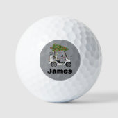 Personalized Name Golfer Christmas Golf Cart Xmas  Golfballen (Voorkant)