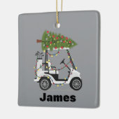 Personalized Name Golfer Christmas Golf Cart Xmas  Keramisch Ornament (Links)