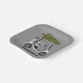 Personalized Name Golfer Christmas Golf Cart Xmas  Papieren Bordje (Gebogen)