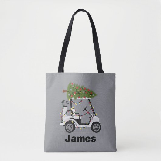 Personalized Name Golfer Christmas Golf Cart Xmas  Tote Bag (Voorkant)