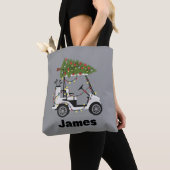 Personalized Name Golfer Christmas Golf Cart Xmas  Tote Bag (Dichtbij)