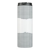 Personalized Name Gray Gingham Pattern Thermosbeker (Achterkant)