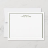 Personalized Name Green Border Gingham Notitiekaartje (Voorkant)