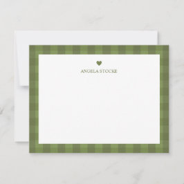Personalized Name Green Heart Notitiekaartje
