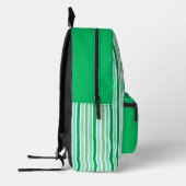 Personalized Name GREEN LINE STRIPES Bedrukte Rugzak (Links)