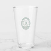 Personalized Name Groomsman Green Heraldic Glas (Achterkant)