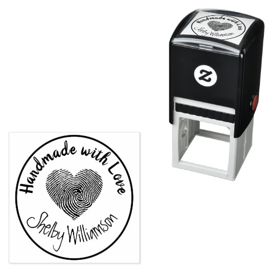 Personalized Name Handmade with Love Heart Zelfinktende Stempel (In situ)