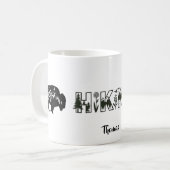Personalized Name Hiker Nature Buffalo B&W Koffiemok (Voorkant links)
