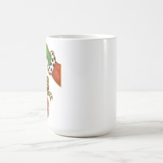 personalized Name Leopard Bow Parrot Ornament Magische Mok (Midden)