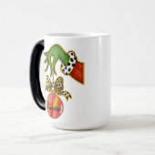 personalized Name Leopard Bow Parrot Ornament Magische Mok (Voorkant links)