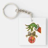 personalized Name Leopard Bow Parrot Ornament Sleutelhanger (voorkant)