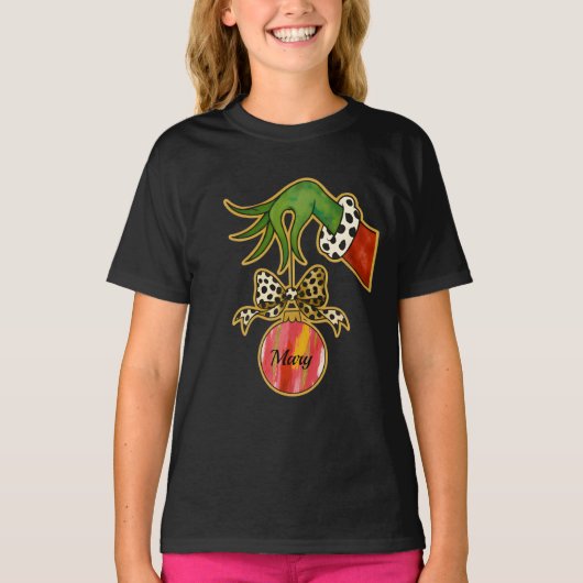 personalized Name Leopard Bow Parrot Ornament T-shirt (Voorkant)