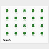 Personalized Name Lucky Clover Ronde Sticker (Vel)