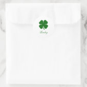 Personalized Name Lucky Clover Ronde Sticker (Tas)