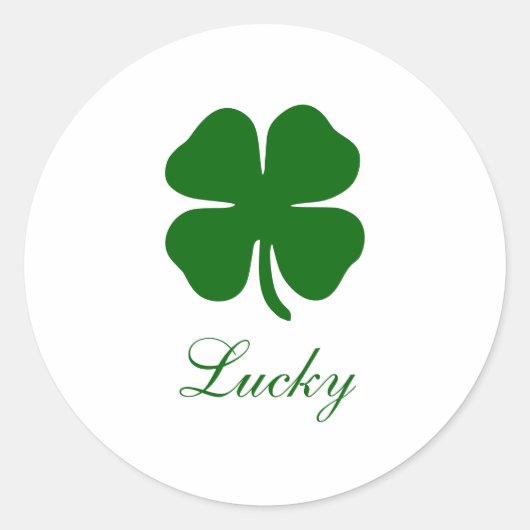 Personalized Name Lucky Clover Ronde Sticker (Voorkant)
