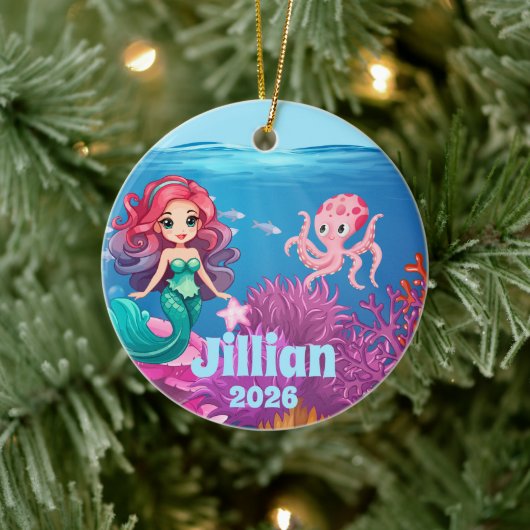 Personalized Name Mermaid Child Ornament (Boom)