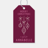 Personalized Name Merry Christmas Bauble Cadeaulabel (Voorkant)