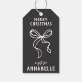 Personalized Name Merry Christmas Bow Cadeaulabel