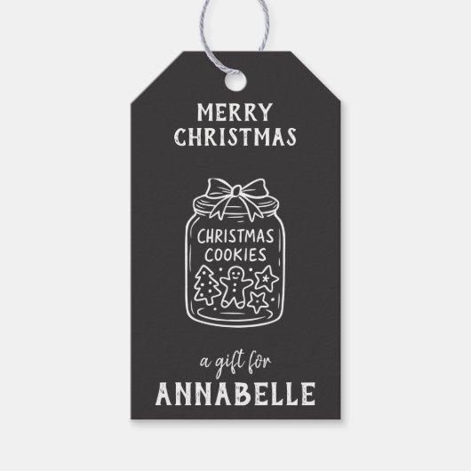Personalized Name Merry Christmas Cookies Cadeaulabel (Voorkant)