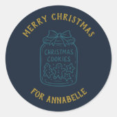 Personalized Name Merry Christmas Cookies Ronde Sticker (Voorkant)